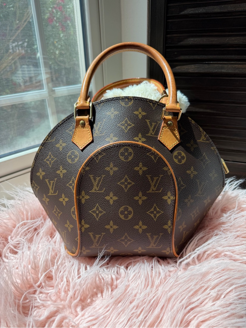 Louis Vuitton Monogram Dome Satchel in Brown with Tan Trim